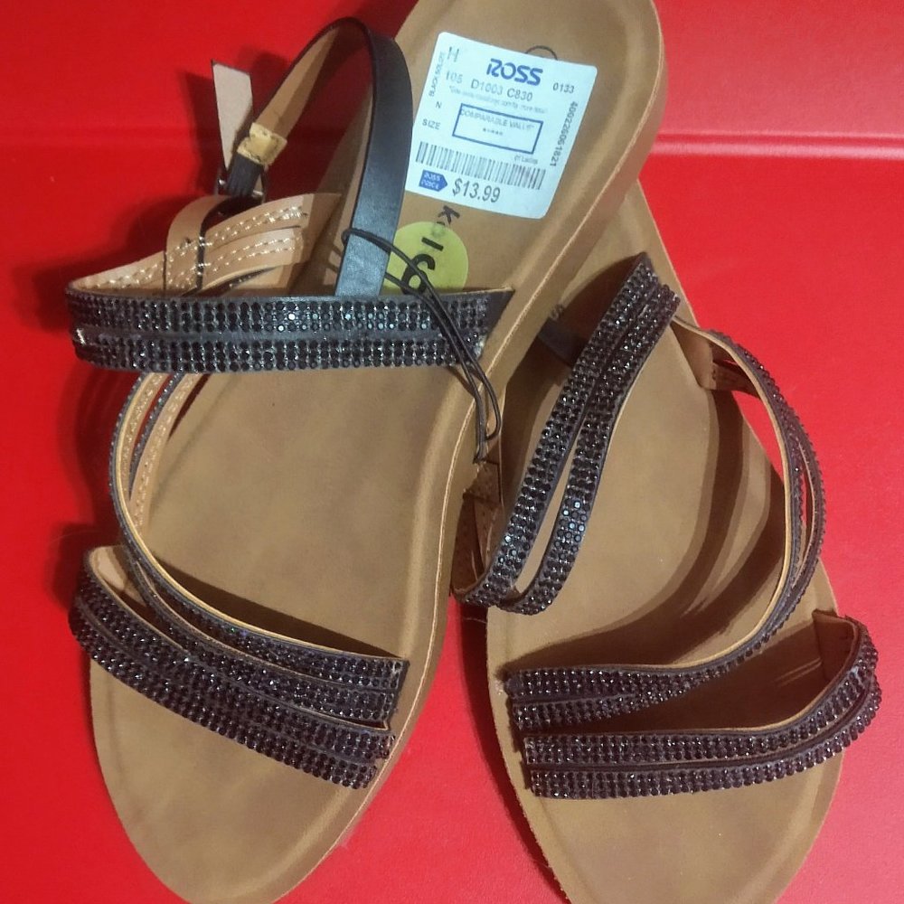 4/$20 Jeweled strappy flat sandals
